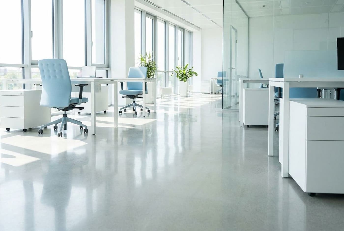 Büroboden wischen – Inamclean
